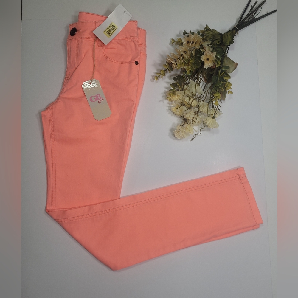 ❤️GB GIRLS SKINNY JEANS  SIZE 12  COLOR TANGERINE - TANGO